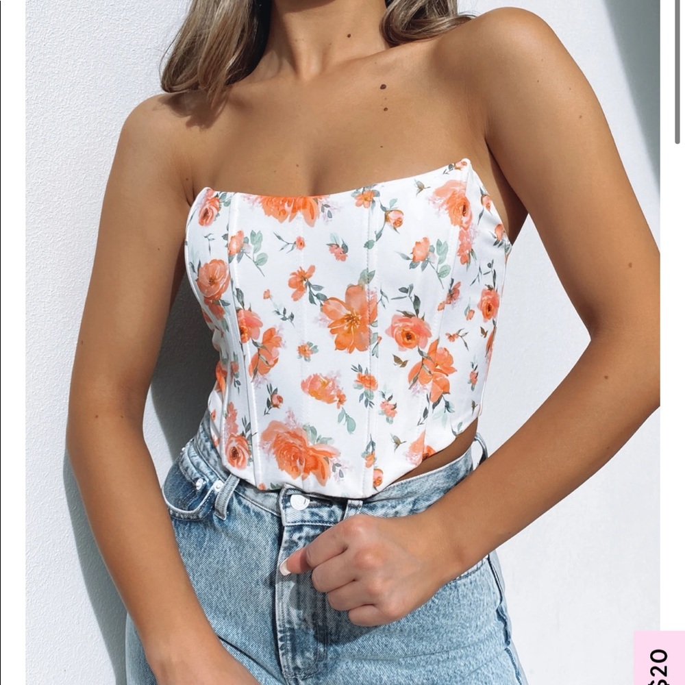 NWOT Patience corset in peach floral